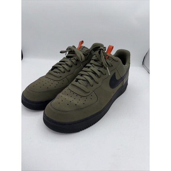 EUC Size 11.5 - Nike Air Force 1 Low Medium Olive BQ4326-200 - Picture 4 of 14
